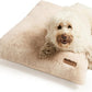 UnHide Floof Pet Pillow - Extra Soft Dog Bed Pillow- Removable Faux Fur Cover - Machine Washable - Helps Ease Pet Anxiety & Provides The Perfect Sleep, 36 x 42 x 5, Large - Beige