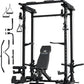 MAJOR FITNESS Drone3 Power Rack, Multi-Function Home Gym Squat Rack with Pull-Up Bar, Cable Crossover & J-Hooks, Heavy-Duty Steel Frame for Maximum Stability & Strength Training