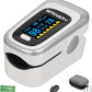 WRINERY Oxygen Saturation Monitor, Pulse Oximeter Fingertip, Oxygen Monitor, O2 Saturation Monitor, OLED Portable Oximetry with Batteries, Lanyard (Silver-White)