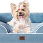 EHEYCIGA Orthopedic Dog Bed for Small Dogs, Waterproof Memory Foam Small Dog Beds with Sides, Non-Slip Bottom and Egg-Crate Foam Medium Pet Couch Bed with Washable Removable Cover, Washed Blue