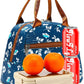 FlowFly Insulated Lunch Cooler Bag - Tote Bag Organizer for Women/Men, Floral#White