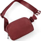 ODODOS Unisex Mini Belt Bag with Adjustable Strap Small Fanny Pack for Workout Running Traveling Hiking, Wine