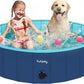 Furrybaby Dog Pool, Foldable Dog Pools for Large Dogs Portable Kiddie Pool Pet Doggie Wading Swimming(Navy 47'') Indoor and Outdoor