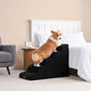 EHEYCIGA Curved Dog Stairs Ramp for High Beds, 5-Step Extra Wide Dog Steps for Small Dogs and Cats, Pet Stairs for High Bed Climbing, Non-Slip Balanced Pet Step Indoor, Black