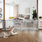 ZJSF Foldable Freestanding Indoor Dog Gate for House Wood Long Pet Gates Dog Fence for Stairs Puppy Gates for Hallways, Puppy Gate,Support Feet Included, Grey, 24 "Height-6 Panels