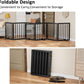 Extra Wide Dog Gate 110 inches Wide, Freestanding Pet Gate for The House Doorway, Pet Puppy Barrier, Support Feet Included, Black,6 Panels