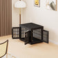 32" Heavy Duty Dog Crate Furniture for Small,Medium and Large Dogs,Rustic Wooden Dog Cage Kennel Indoor Furniture with Waterproof Top,Decorative Pet House Side End Table (Black)