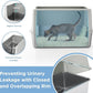 LIHONG Stainless Steel Cat Litter Box, XL Metal with Lid, Cat Litter Pan for Large Cats, Non-Sticky Large Kitty Litter Box, Anti-Leakage, 23.5" X 15.5" X 14" XXL