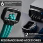6-Pipe Chest Expander & Shoulder Stretcher - Adjustable Detachable Resistance Tubes for Home Gym, Rehab, Strength Training + Easy Workout Guide (Men/Women)
