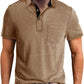 Men's Casual Polo Shirts Classic Button Basic Short Sleeve Shirt Solid Color Cotton Tees Golf Stylish Tops