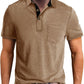 Men's Casual Polo Shirts Classic Button Basic Short Sleeve Shirt Solid Color Cotton Tees Golf Stylish Tops