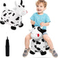 EVERICH TOY Bouncy Horse Cow Toys, Inflatable Bouncing Animal Hopping Toys, Outdoor Indoor Ride on Bouncer, Boys Girls Birthday Gift for 18 Month 2 3 4 5 6 Year Old Kid- Plush Cow Toy
