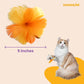 Cat Feather Wand Toy - 38" Retractable Cat Wand Toy with Orange Feather Flower Teaser Refill for Indoor Cats and Interactive Play
