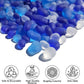 Sea Glass Stones - 0.9LB Frosted Glass Pebbles Gemstones - Perfect for Aquarium Rocks, Fish Tank Gravel, Vase Fillers, DIY Crafts, and Home Decor (Cobalt Blue, Aquamarine, White)
