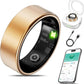 Smart Health Ring for Women Men Fitness Tracker with Heart Rate, Blood Oxygen, Blood Pressure, Sleep Monitoring, Step Counting, IP68 Waterproof for iPhone and Android, No Subscription Fee, Gold 14