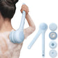 Electric Body Brush Back Scrubber for Shower, Waterproof Long Dual Handle Power Body Scrubber with 3 Heads, Rechargeable Bath Brush & 2 Speeds, for Cleansing, Exfoliating and Massaging Skin