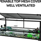 REPTIZOO 67 Gallon Large Turtle Tank Aquarium, 48"×18"×18" Tortoise Habitat Water-Land Ecological Turtle Tank with Drainage System Aquatic Aquarium