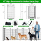 Dog Playpen Outdoor 24 Panels Heavy Duty Dog Fence 47" Height Anti-Rust with Doors Portable for RV Camping Yard, Total 54FT, 227 Sq.ft, Snowy Black
