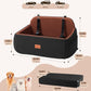 Dog Car Seat for Large Medium Dogs, Pet Car Seat Under 55 lbs or 2 Puppies, Removable Washable Pets Travel Booster Bed for Automotive Backseat with Comfy Thick Cushion, 2 Safety Leashes(Black/Brown)