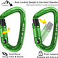Climbing Carabiner Clips 25kN Auto Locking Carabiner, Professional Heavy Duty Large Locking Carabiner Clips for Rock/Ice Climbing Rappelling Rescue Swing etc, D Shaped, Large Size