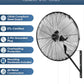 KEN BROWN 20 Inch Industrial Oscillating Wall Mount Fan 5500CFM,Heavy Duty,High Velocity,3- Speed,Black