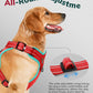 MIDOG No-Pull Dog Harness | Adjustable & Reflective Pet Harness Leash Set for Small Medium Large Dogs Walking, Training| No Choke, Front Clip, Soft Padded Vest with Easy Control Handle - Red, L