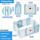 Foldable Dog Play Pen Indoors, Non-Slip Sturdy Puppy Playpen with Door, 25.5" H 12-Panel Adjustable Shape Dog Fence Pen for Small/Medium Dogs, Thickened, Easy to Store, White+Blue