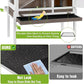GUTINNEEN Indoor Rabbit Hutch Guinea Pig Cages with Chew-Proof Ramp, 2-Story Wooden Bunny House with Pull-Out Tray & Leakproof PVC Layer, Small Animal Cage with Detachable Legs