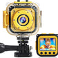 PROGRACE Kids Waterproof Camera - 3 4 5 6 7 8 9 10 Year Old Girl Birthday 1080P HD Underwater Video Camera for Kids Pool Toys Toddler Digital Cameras with 32GB Card Yellow