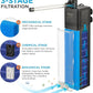Internal Fish Tank Filter, 12W Adjustable Water Flow Submersible Aquarium Filter Pump for 40~60 Gallon Freshwater or 25~45 Gallon Saltwater, 2 Mode Aeration & Rainfall, TE-900(250GPH)