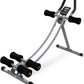 Sunny Health & Fitness Waist Trainer Ab Roller with Elbow Support, Training Wheels, Foldable for Home Gym, Abdominal Exercises, Core Strength, Glute Trainer, Crunch Workouts with Optional Dip Station