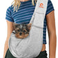 Tomkas Small Dog Sling Carrier - Zipper Pocket & Adjustable Strap - for 3-10 lbs Pets(Grey) Puppy