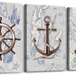 ocean theme steering wheel telescope ship pendant Canvas Prints bathroom Wall Art for Bedroom Wall decor Artworks Pictures wall decorations for living room,3 piece Home decor kitchen wall paintings