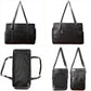 Fashion Dog Purse Pet Carrier Leather Bag for Small Dogs Cats Puppy, Portable Tote Bag Airline Approved Soft-Sided Carriers (Black)