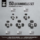 WF Athletic Supply Rubber Encased Hex Dumbbells with Rubber Grip Contoured Handle for Muscle Toning, Strength Building & Full Body Workout