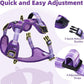 PUPTECK No Pull Dog Harness for Large, Adjustable Reflective Dog Harness with Handle Easy Control, Comfortable Soft Padded Pet Vest Harness for Large Dogs, Plaid Purple XL