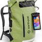 Earth Pak Waterproof Backpack - Heavy Duty Hiking Backpack - Roll-Top Closure Bag - Cushioned Dry Bag Waterproof Phone Case