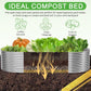 FRIZIONE 2pcs Tall Galvanized Raised Garden Bed Outdoor,Steel Garden Bed for Vegetables,Above Ground Garden Box for Flower,Metal Raised Beds for Gardening