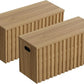 UEV Storage Bench Set of 2, 39.4" Wood Box, Storage Trunk with 2 Safety Hinges, Ottoman Storage Chest Set of 2, Fluted Storage Bench for Bedroom, Shoe Bench for Bedroom, Living Room (Natural Wood)