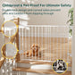 Cumbor 29.2-43" No Bottom Bar Baby Gate for Stairs, 2-in-1 Hardware Mounted Dog Gate Indoor, Auto Close Pet Gate for Doorways with Large Walk Thru Door, Wide Child-Proof Safety Gates for Kids (White)