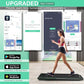 GYMAX Walking Pad, 2 in 1 Free Installation Under Desk Treadmill with Smart App, Remote Control & LED Display, 2.25HP Foldable Portable Compact Running Machine for Small Spaces Home Office