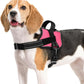 rabbitgoo Dog Harness Medium Sized, Easy On Pet Vest with One Buckle, No Pull Adjustable Service Harness with D-Ring & Handle, Reflective for Safety Walking, Training, Pink, M