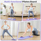 Pilates Board, Pilates Reformer Set, 7 in 1 Multifunctional Pilates Reformer Machine with Timer, Portable Foldable Pilates Board for Home Workout, Pilates Kit with Storage Bag