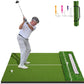 Dual-Turf 45/50MM Golf Hitting Mat, Built-in Ball Tray, Alignment Aid, Golf Mat Practice Outdoor & Indoor, Driving Chipping Putting in Backyard Garage Basement, Gift for Men Dad Golfer