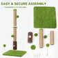 33" Tall Cat Scratching Post for Indoor Cats, Premium Sisal Scratch Posts with Cat Toys and Fun Mouse Holer for Cats at All Ages, Scratcher Tree with Reinforced Stable Base (Green)