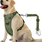 Dog Seat Belt Harness for Car, Dog Car Harness Adjustable Mesh Breathable & Dogs Seatbelt Safety Tether with Elastic Bungee for Small Medium Large Pets(Army Green, L)