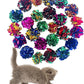 PET SHOW 20 Pcs Cat Crinkle Toy Ball 2.5inch Mylar Cat Pounce Chase Toys Colorful Paper Ball Chase Training Activity for Cats Kittens