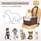 PETSFIT Car Seat for Dogs, Waterproof PU Leather Dog Car Seat for Small Dogs with Patent Safe Buckles, Clip-On Leash, Pet Travel Carrier Bed for Small Pets Up to 25lbs (Brown)