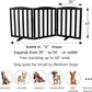 ZJSF Foldable Freestanding Indoor Dog Gate for House Wood Long Pet Gates Dog Fence for Stairs Puppy Gates for Hallways, Puppy Gate,Support Feet Included, Black, 24 "Height-3 Panels