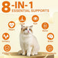 Cat Multivitamin - 500 Chews Crunchy & Creamy Cheese Core, Cat Vitamins + Taurine for 8-in-1 Support - Immune, Urinary, Heart, Skin & Coat, Eyes, Brain, Bone for Cats Kittens - Egg Yolk Flavor